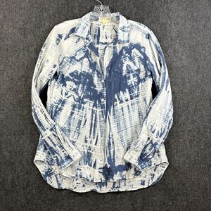 Cloth And Stone Top Women’s White Blue Extra Small Classic Pocket Button Down